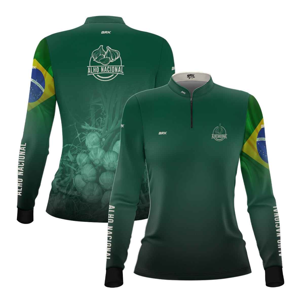 Camisa Agro Feminina Brk Alho Nacional Brasil com Proteção Solar UV50+ - Brk Agro