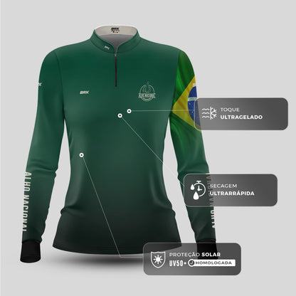 Camisa Agro Feminina Brk Alho Nacional Brasil com Proteção Solar UV50+ - Brk Agro