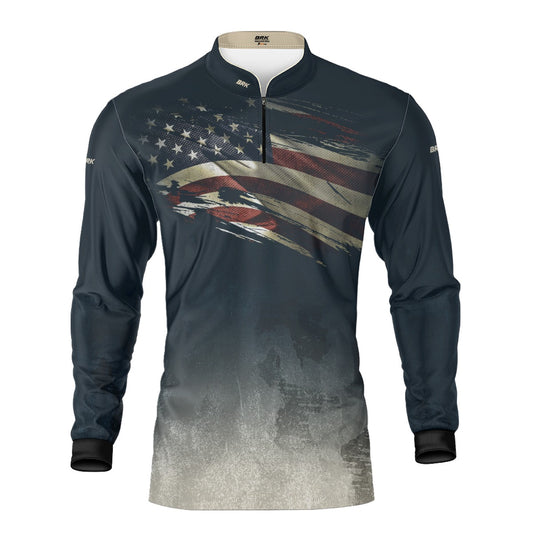 Camisa Agro Brk Clean Bandeira dos EUA com Proteção UV50+