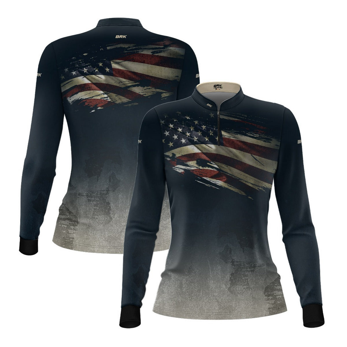 Camisa Agro Feminina Brk Clean Bandeira dos EUA com Proteção UV50+ - Brk Agro