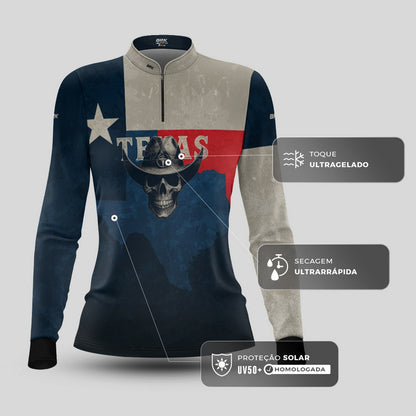 Camisa Agro Feminina Brk Skull Texas com Proteção UV50+ - Brk Agro