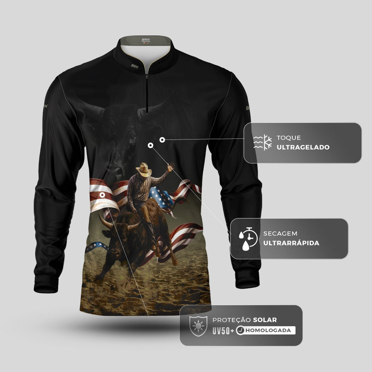 Camisa Agro Brk Texas Cowboy com Proteção UV50+ - Brk Agro