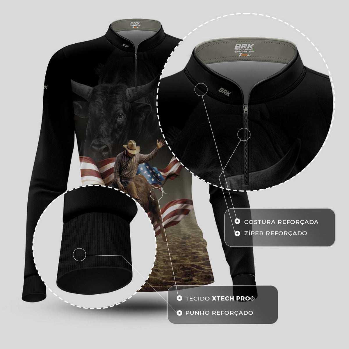 Camisa Agro Feminina Brk Texas Cowboy com Proteção UV50+ - Brk Agro