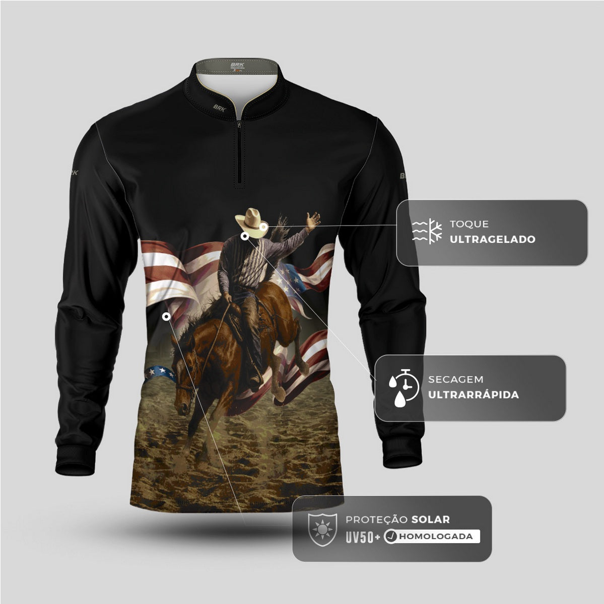 Camisa Agro Brk Texas Cowboy 2 com Proteção UV50+ - Brk Agro
