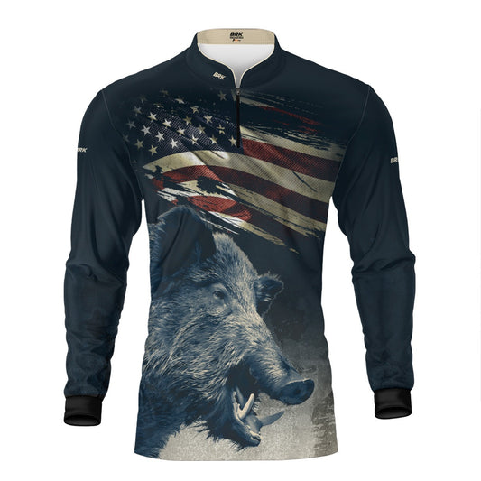 Camisa Agro Brk Javali Bandeira EUA com Proteção UV50+