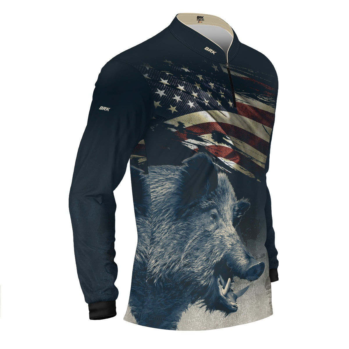 Camisa Agro Brk Javali Bandeira EUA com Proteção UV50+ - Brk Agro