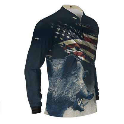 Camisa Agro Brk Javali Bandeira EUA com Proteção UV50+ - Brk Agro