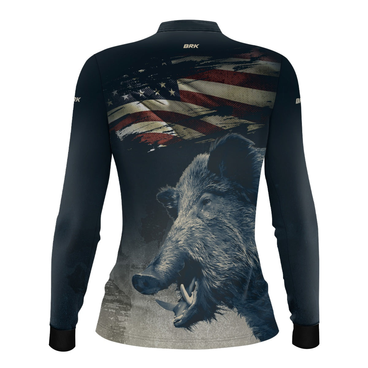 Camisa Agro Feminina Brk Javali Bandeira EUA com Proteção UV50+ - Brk Agro