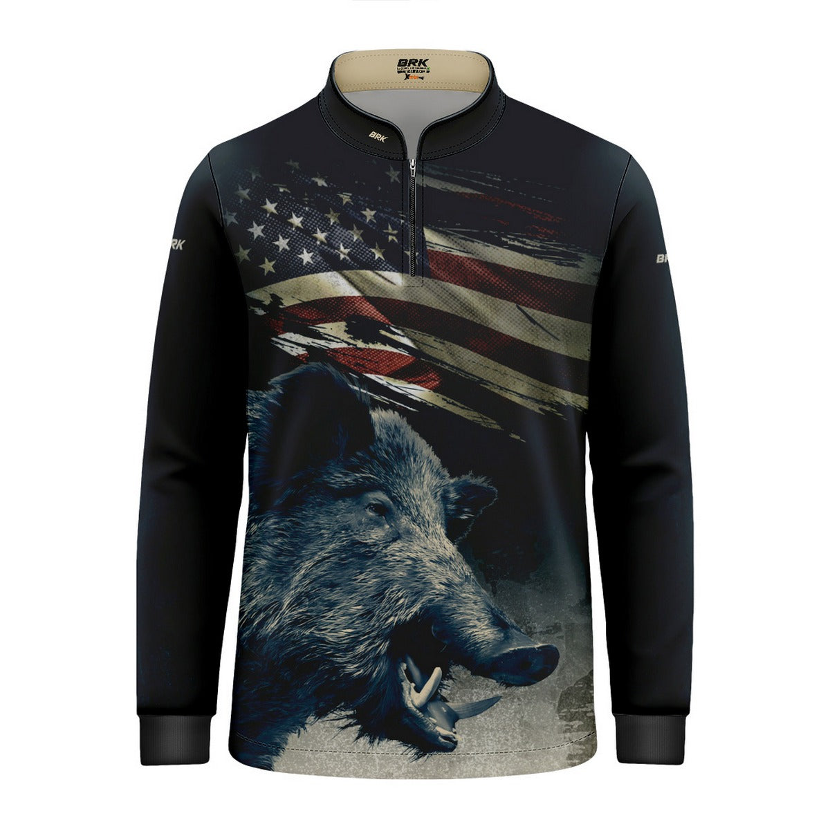 Camisa Agro Infantil Brk Javali Bandeira EUA com Proteção UV50+ - Brk Agro