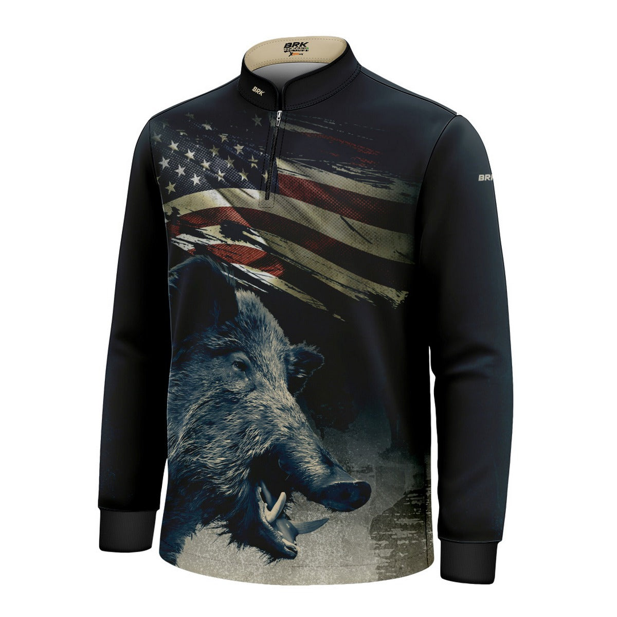 Camisa Agro Infantil Brk Javali Bandeira EUA com Proteção UV50+ - Brk Agro