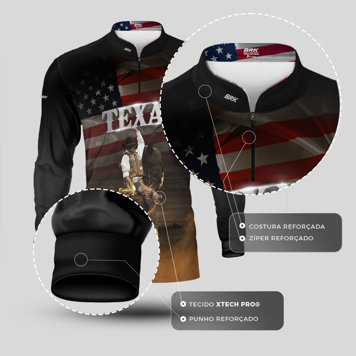 Camisa Agro Brk Texas Rodeio com Proteção UV50+ - Brk Agro
