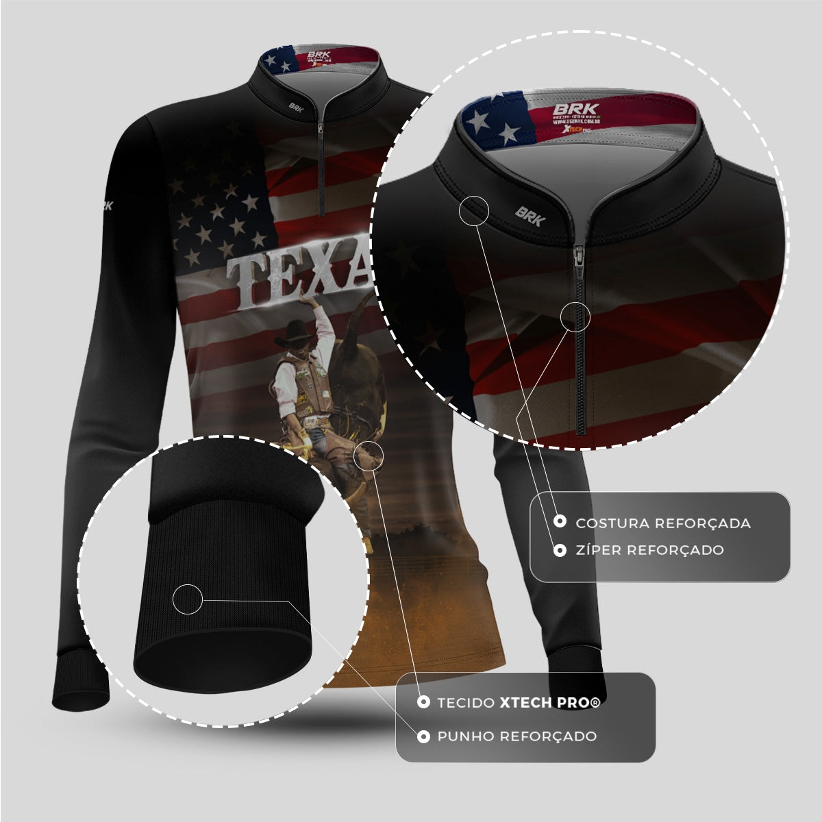 Camisa Agro Feminina Brk Texas Rodeio com Proteção UV50+ - Brk Agro