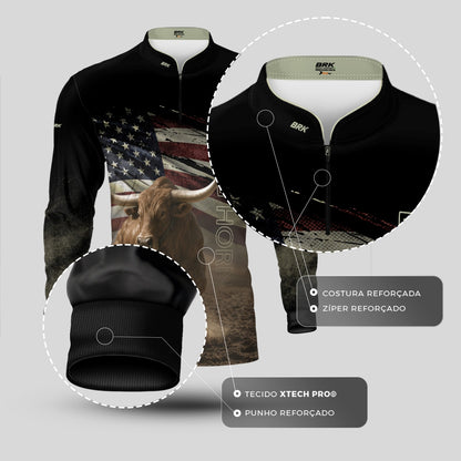 Camisa Agro Brk Touro Longhorn com Proteção UV50+ - Brk Agro