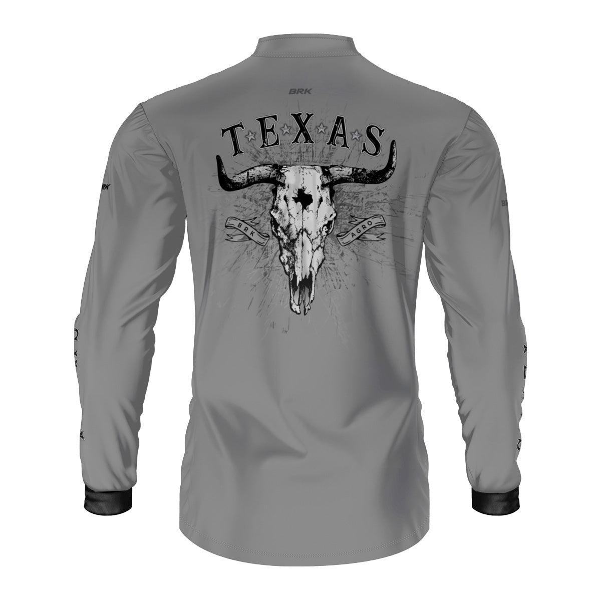 Camisa Agro Brk Clean Cinza Texas Longhorn com Proteção UV50+ - Brk Agro