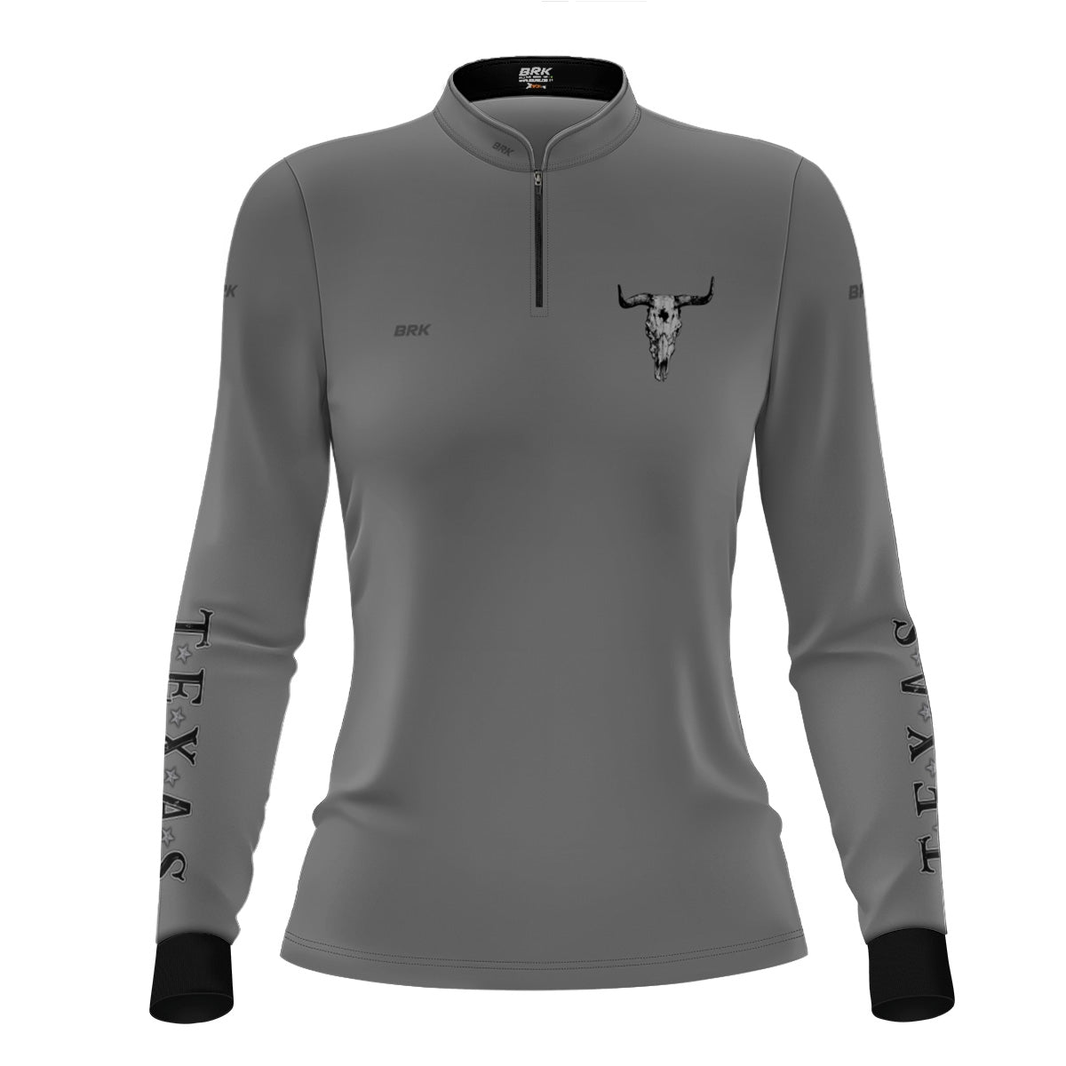 Camisa Agro Feminina Brk Clean Cinza Texas Longhorn com Proteção UV50+ - Brk Agro