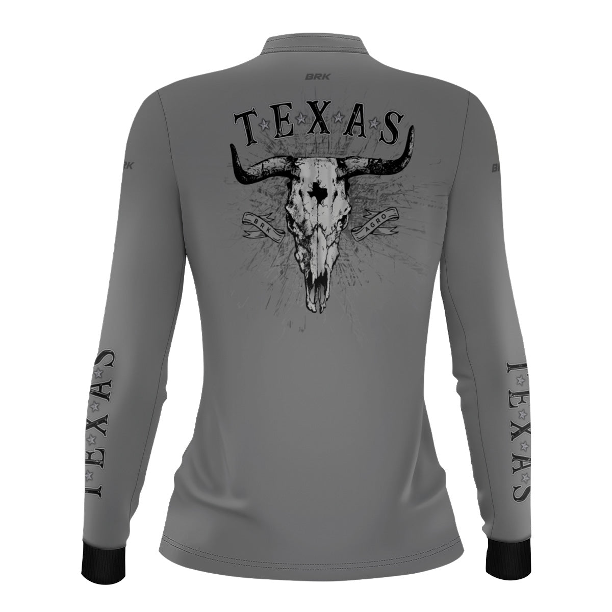 Camisa Agro Feminina Brk Clean Cinza Texas Longhorn com Proteção UV50+ - Brk Agro