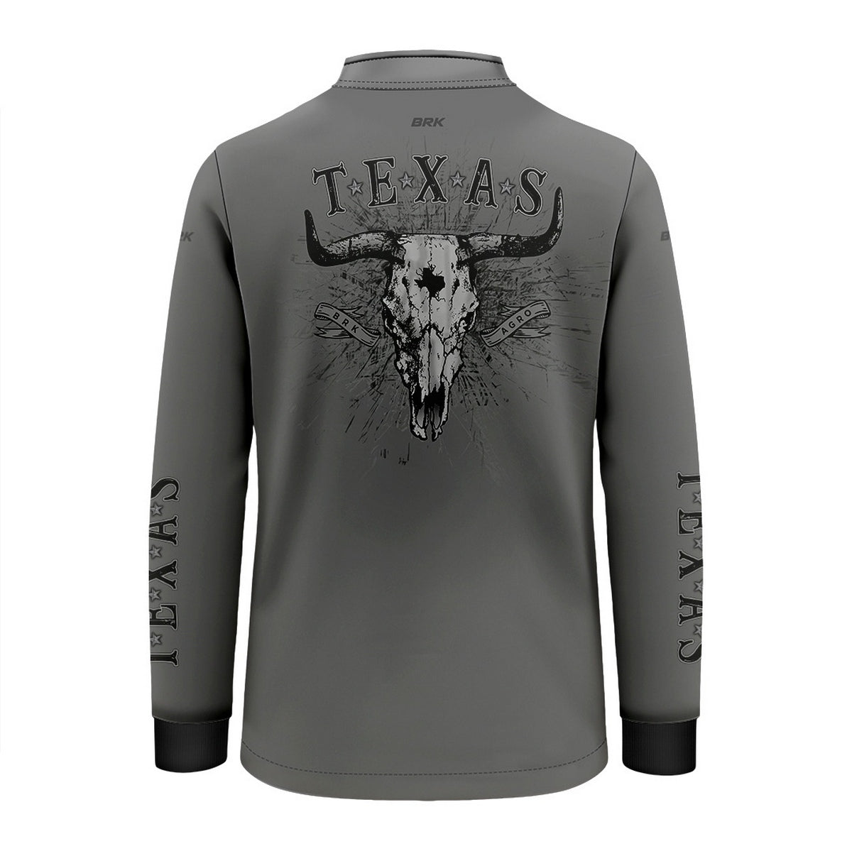 Camisa Agro Infantil Brk Clean Cinza Texas Longhorn com Proteção UV50+ - Brk Agro
