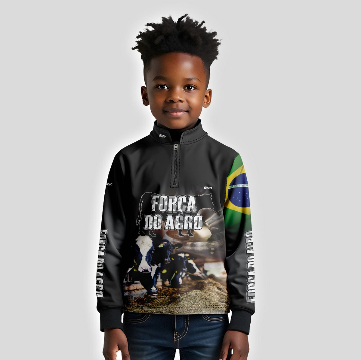 Camisa Brk Agro Infantil Produtor de Leite com Proteção Solar UV50+ - Brk Agro