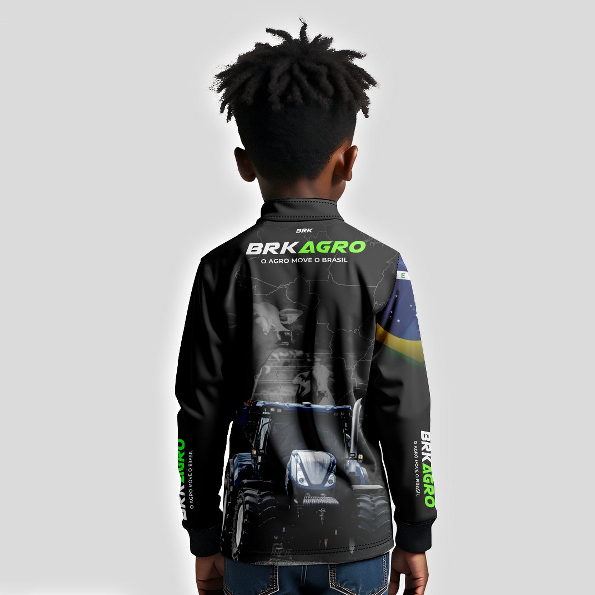 Camisa Brk Agro Infantil O Agro Move o Brasil com UV50+ - Brk Agro