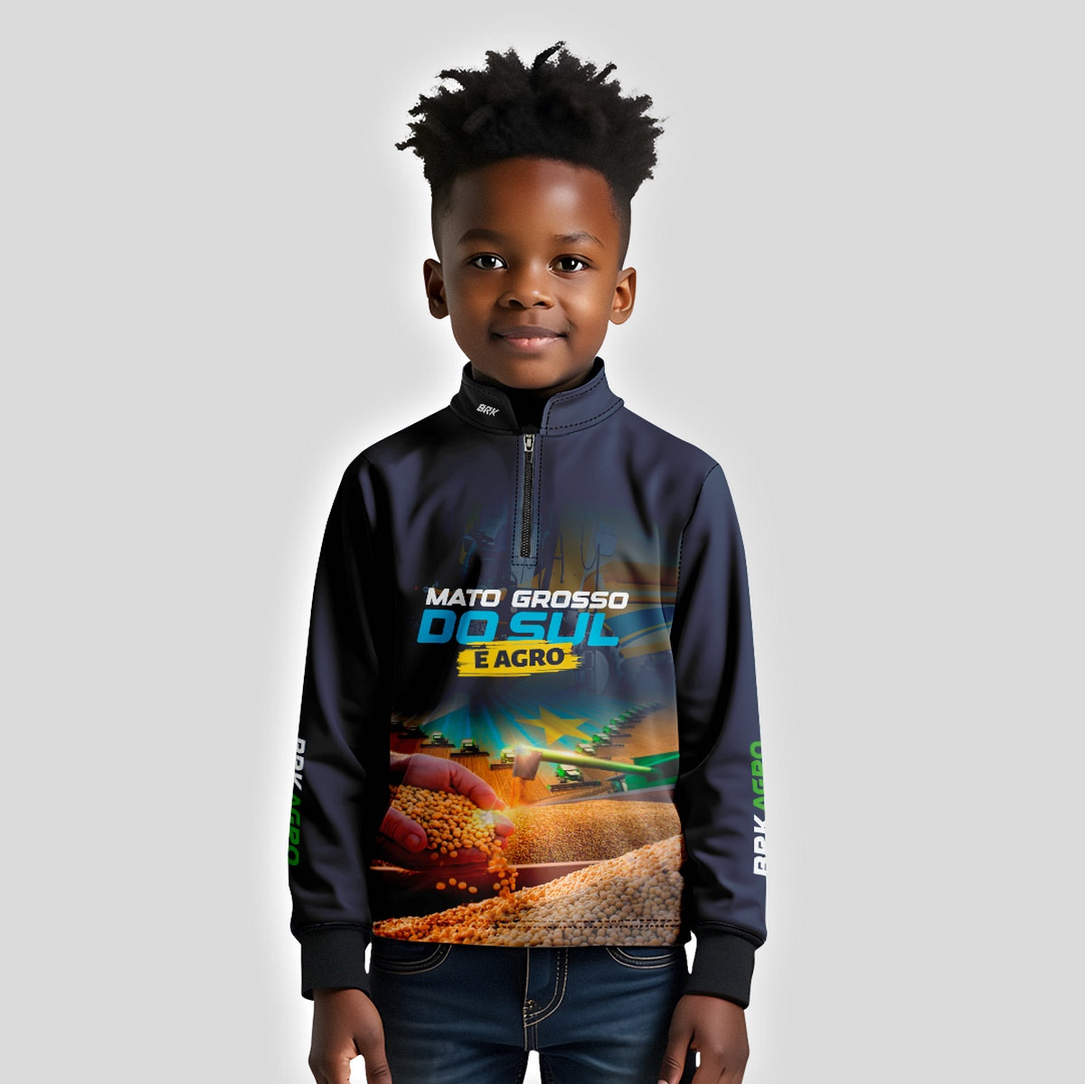 Camisa Agro Brk Mato Grosso do Sul é Agro Soja Azul com Proteção Solar UV50+ - Brk Agro