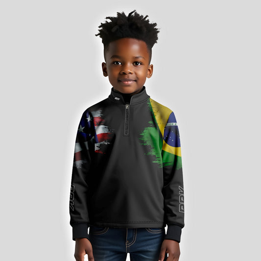 Camisa Agro Brk Bandeira Brasil Estados Unidos com Proteção Solar UV50+
