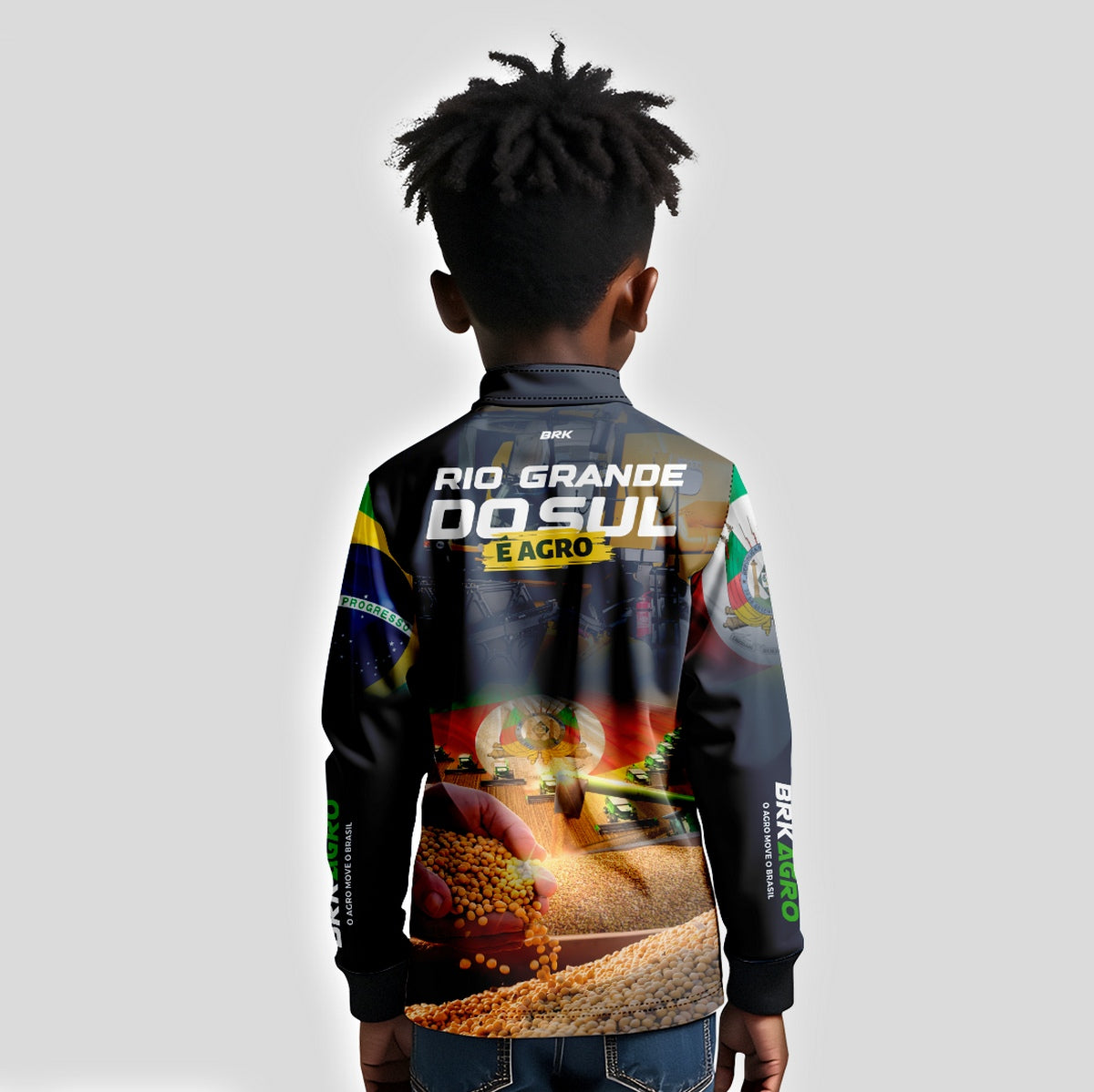 Camisa Agro Brk Rio Grande do Sul é Agro com Proteção UV50+ - Brk Agro