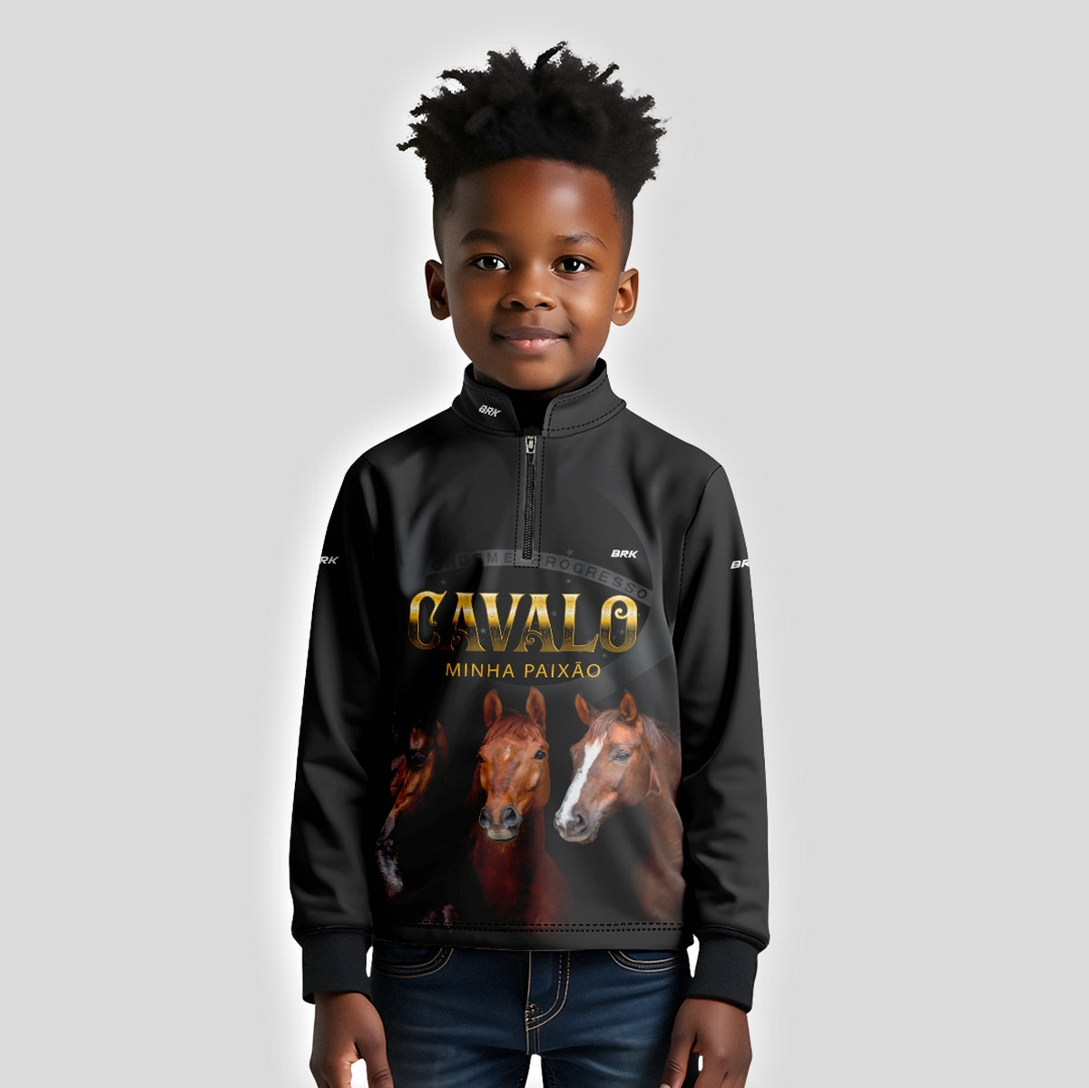 Camisa Infantil Agro Brk Paixão por Cavalos com Proteção Solar UV50+ - Brk Agro