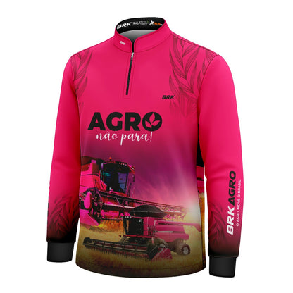 Camisa Infantil Agro Brk Infantil O Agro Não Para Rosa com UV50+