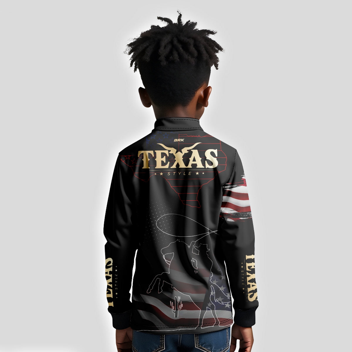 Camisa Agro Infantil Brk Texas Estados Unidos com Proteção Solar UV50+ - Brk Agro