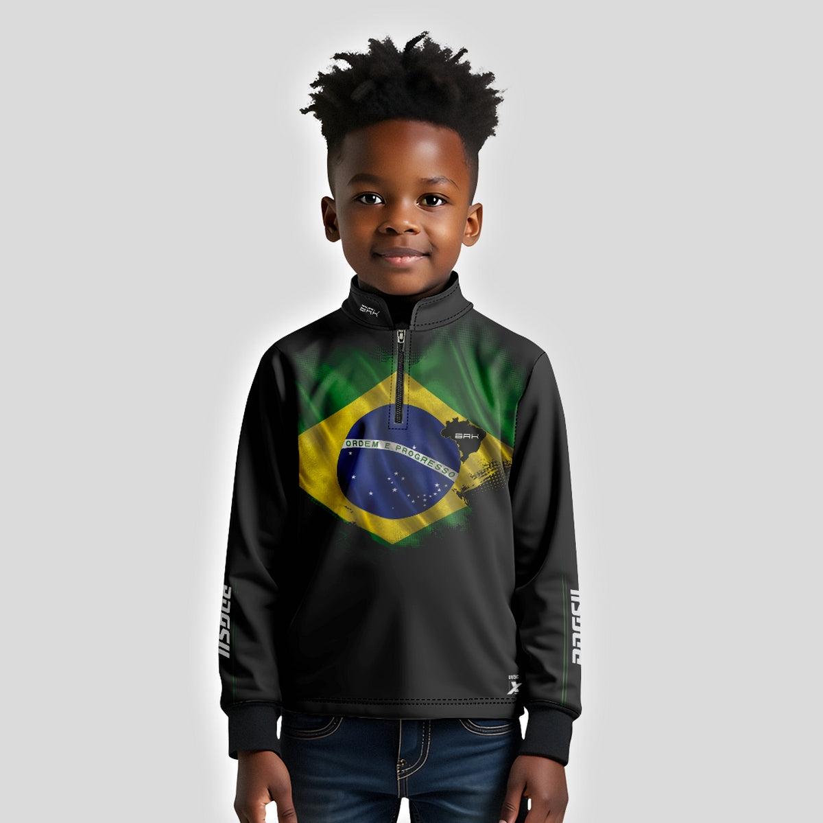 Camisa Agro Infantil Brk Bandeira do Brasil com Proteção Solar UV50+ - Brk Agro