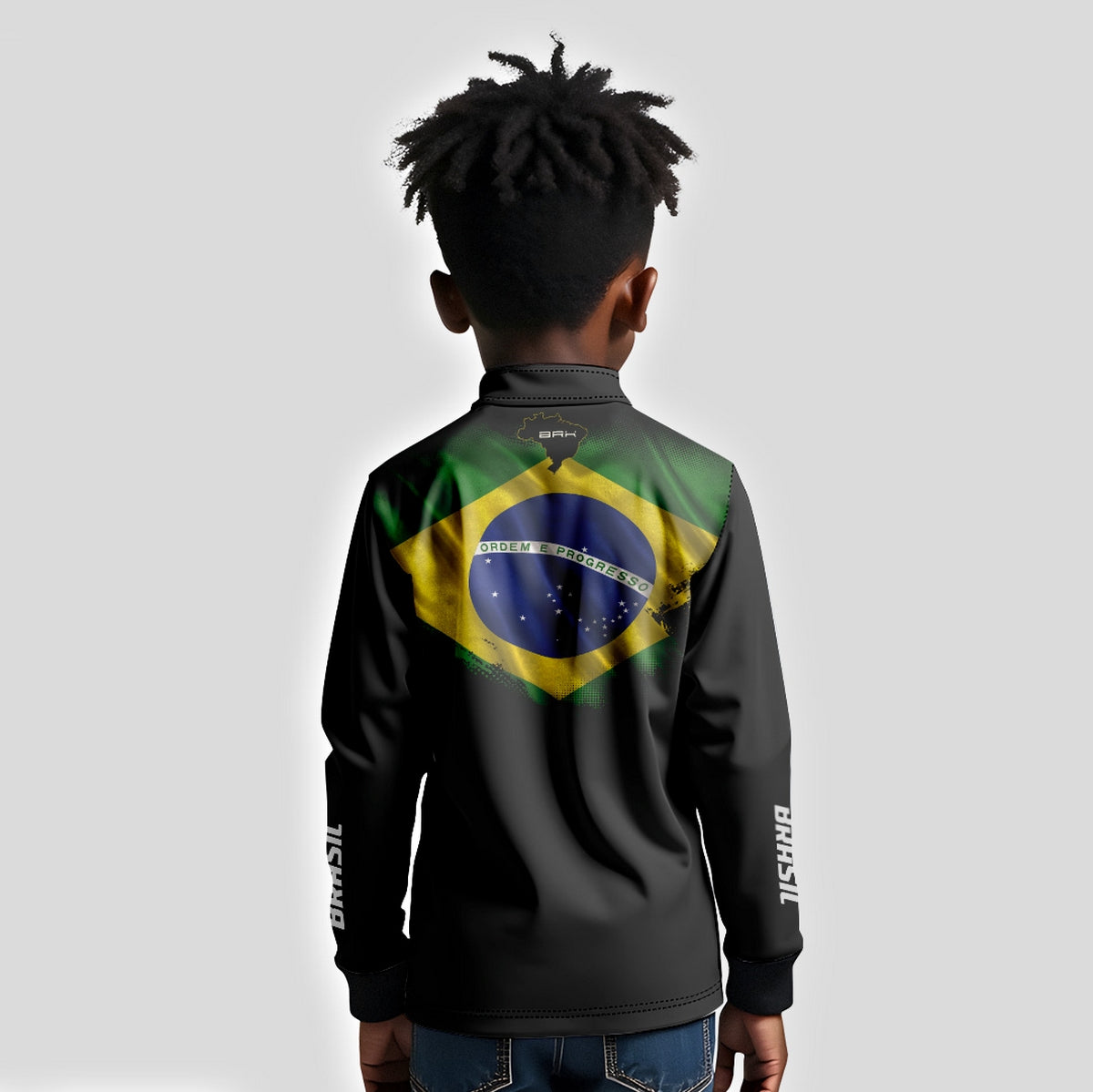 Camisa Agro Infantil Brk Bandeira do Brasil com Proteção Solar UV50+ - Brk Agro