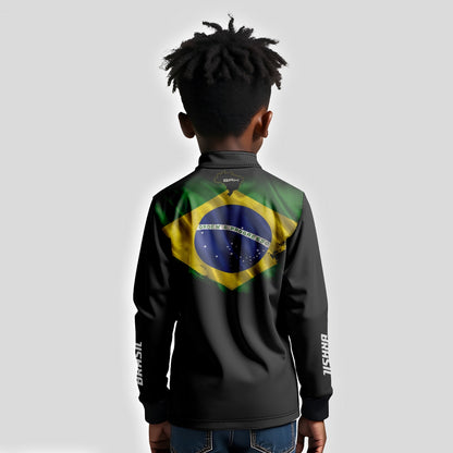 Camisa Agro Infantil Brk Bandeira do Brasil com Proteção Solar UV50+ - Brk Agro