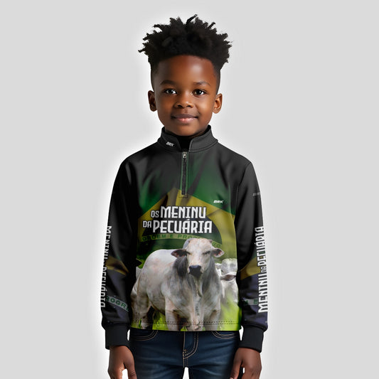 Camisa Infantil Agro Brk Os Menino da Pecuária com Proteção Solar UV50+