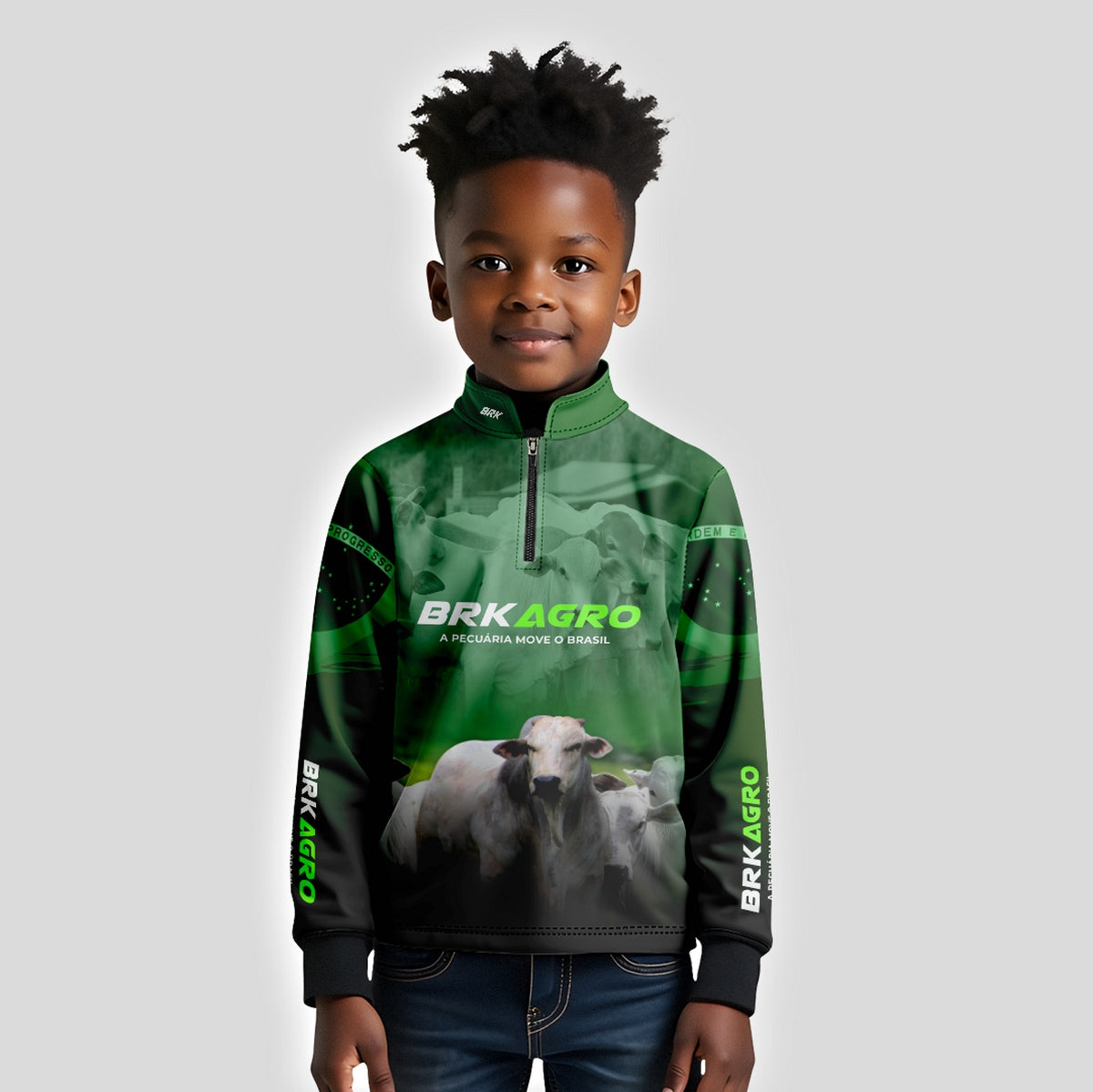 Camisa Infantil Agro Brk Nelore com UV50+ - Brk Agro