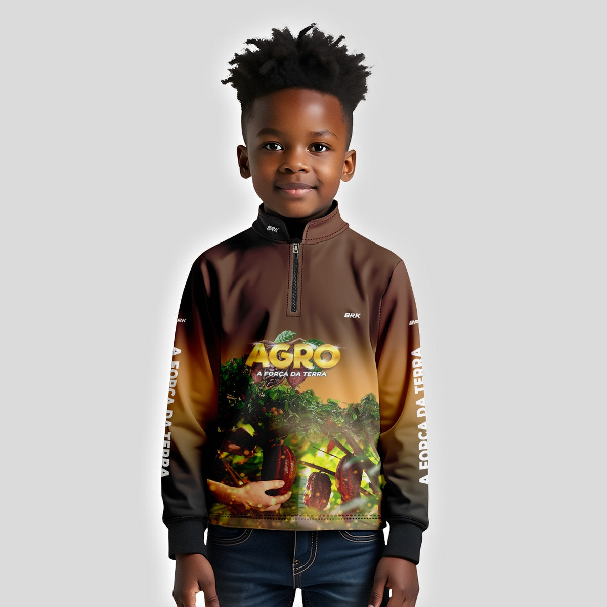 Camisa Infantil Agro Brk Cultivo de Cacau com UV50+ - Brk Agro