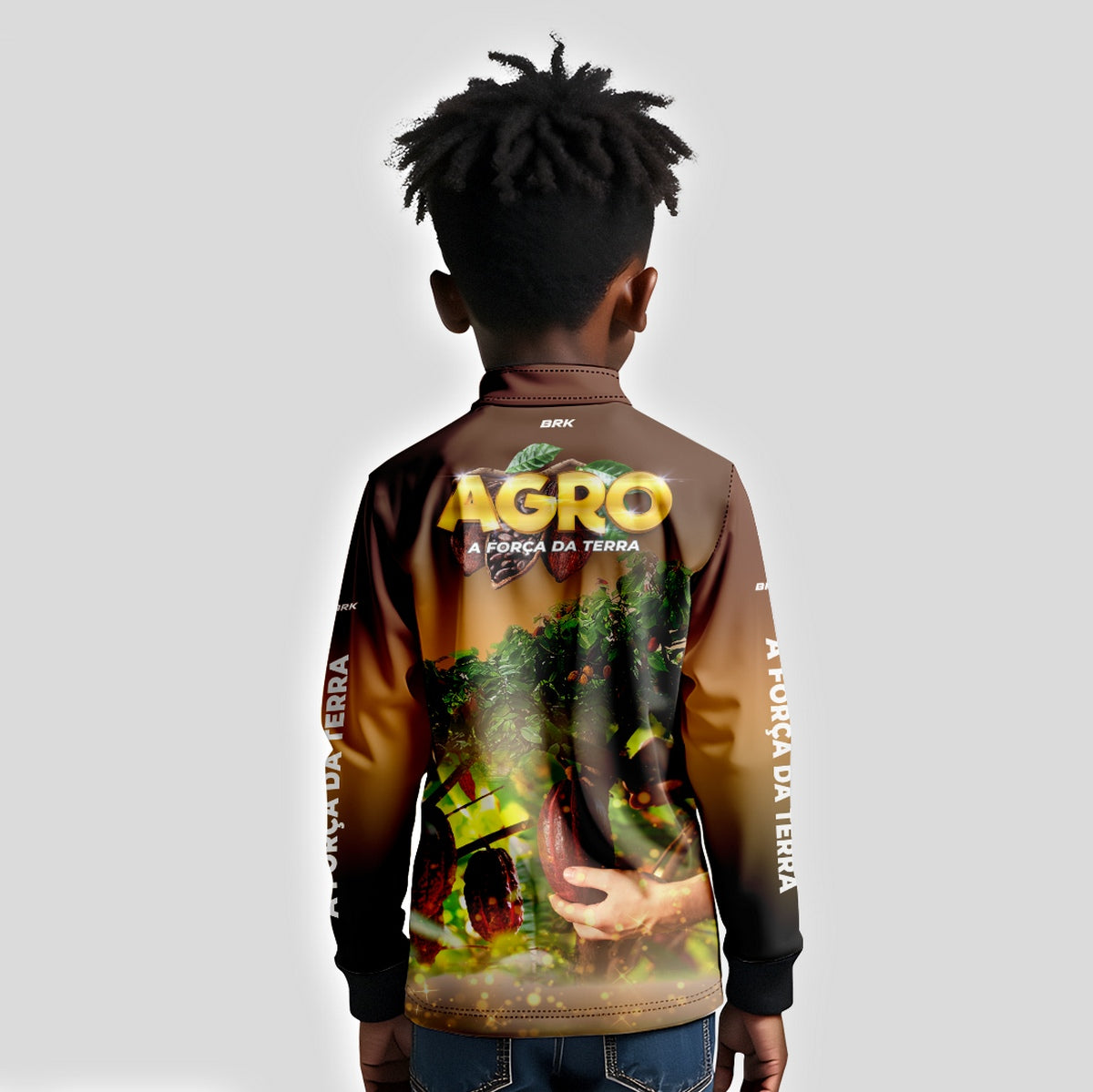 Camisa Infantil Agro Brk Cultivo de Cacau com UV50+ - Brk Agro