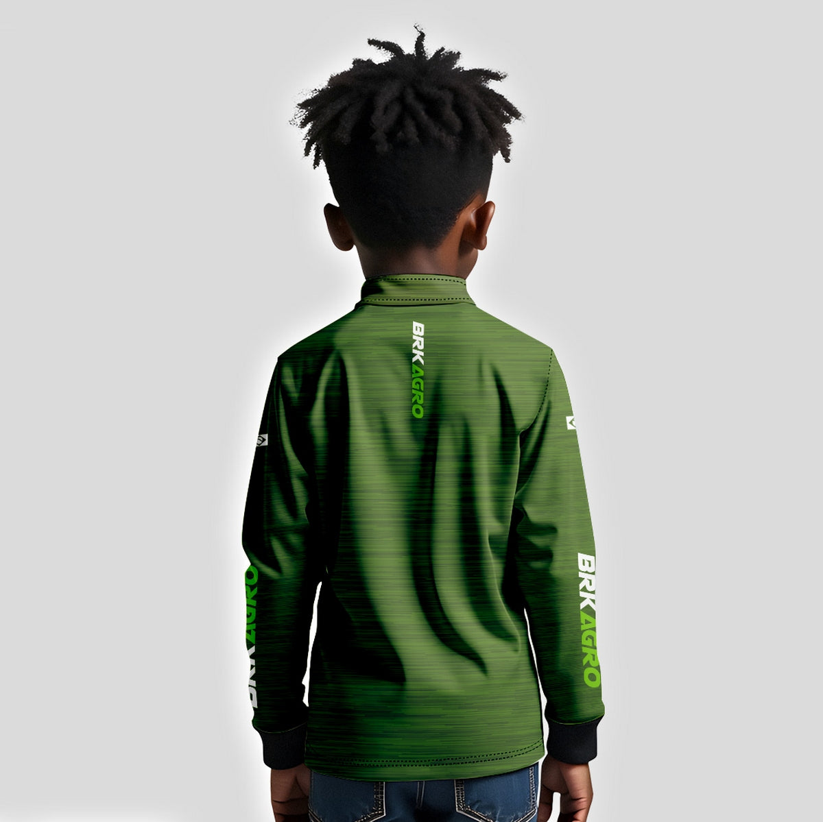 Camisa Agro Infantil Brk Mescla Verde com Proteção Solar UV50+ - Brk Agro