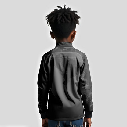 Camisa Agro Infantil Brk Camo Long Horn Brasil Cinza com Proteção Solar UV50+ - Brk Agro