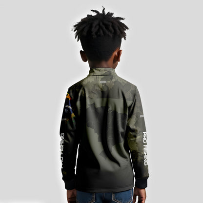 Camisa Infantil  Agro Brk Bussola Brasil Camuflada com Proteção Solar UV50+ - Brk Agro