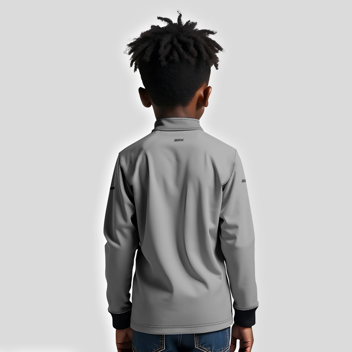 Camisa Infantil Brk Agro Básica Cinza Claro com Proteção Solar UV50+ - Brk Agro
