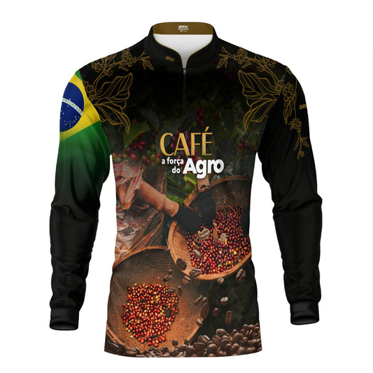 Camisa Agro Brk A Força do Agro Café com Proteção UV50+ - Brk Agro