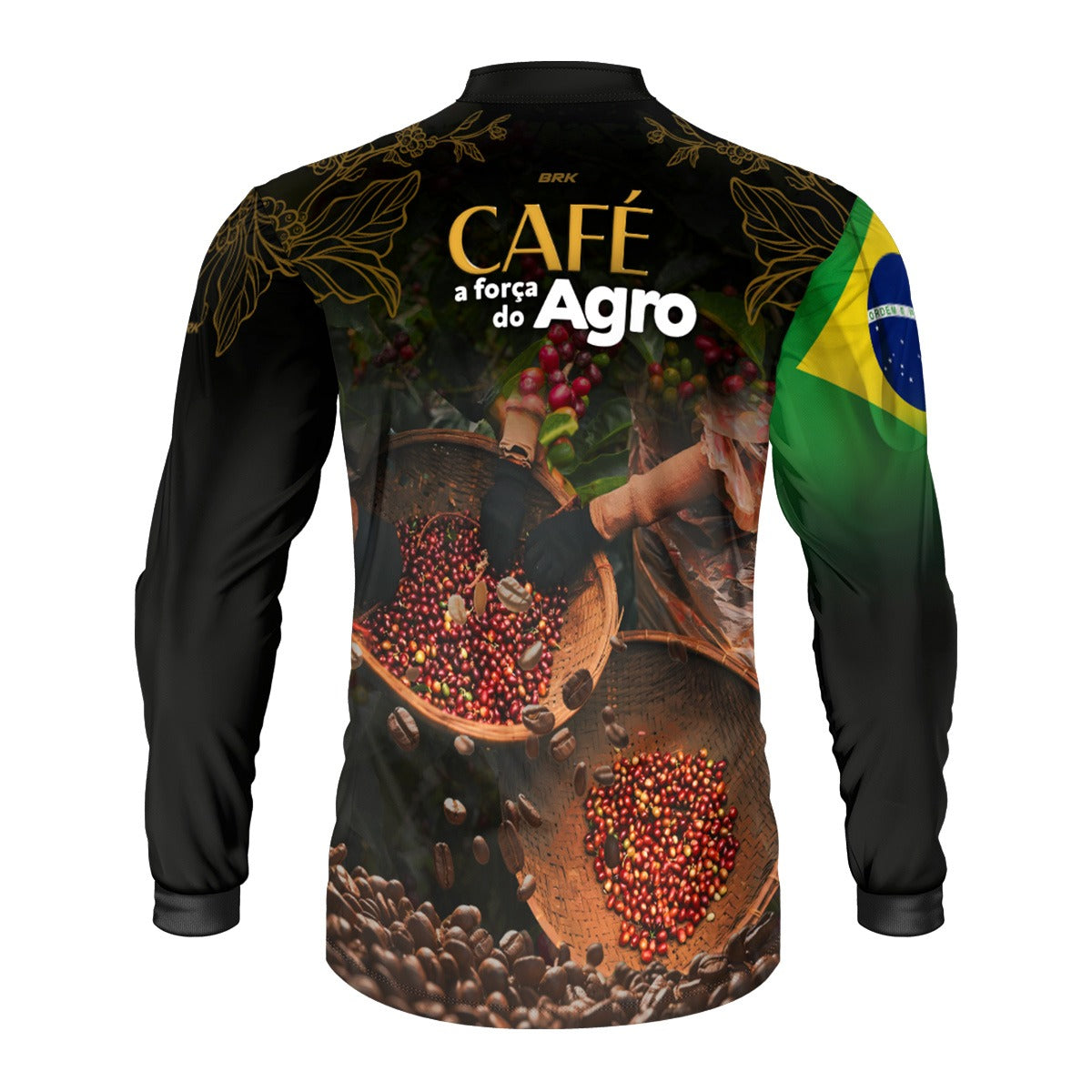 Camisa Agro Brk A Força do Agro Café com Proteção UV50+ - Brk Agro