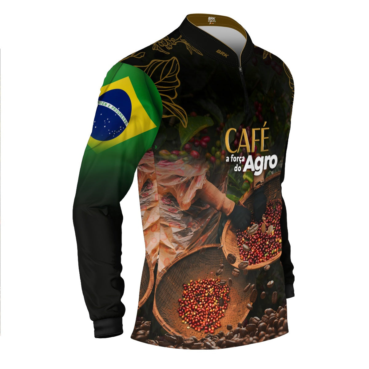Camisa Agro Brk A Força do Agro Café com Proteção UV50+ - Brk Agro