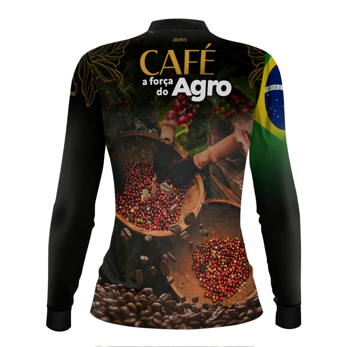 Camisa Agro Feminina Brk A Força do Agro Café com Proteção UV50+ - Brk Agro
