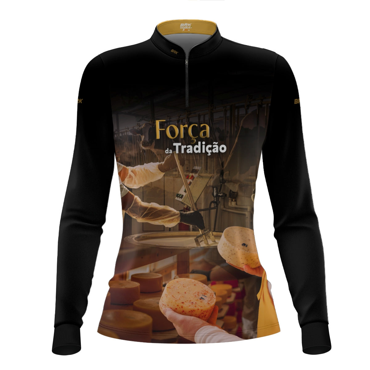 Camisa Agro Feminina Brk A Força da Tradição Produção de Queijo com Proteção UV50+ - Brk Agro