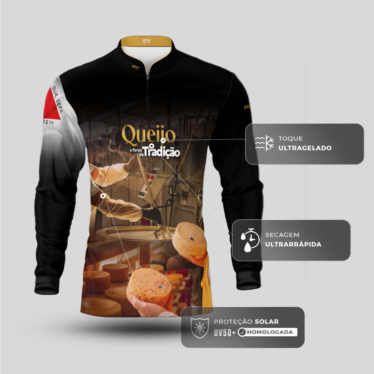 Camisa Agro Brk A Força da Tradição Produção de Queijo MG com Proteção UV50+ - Brk Agro
