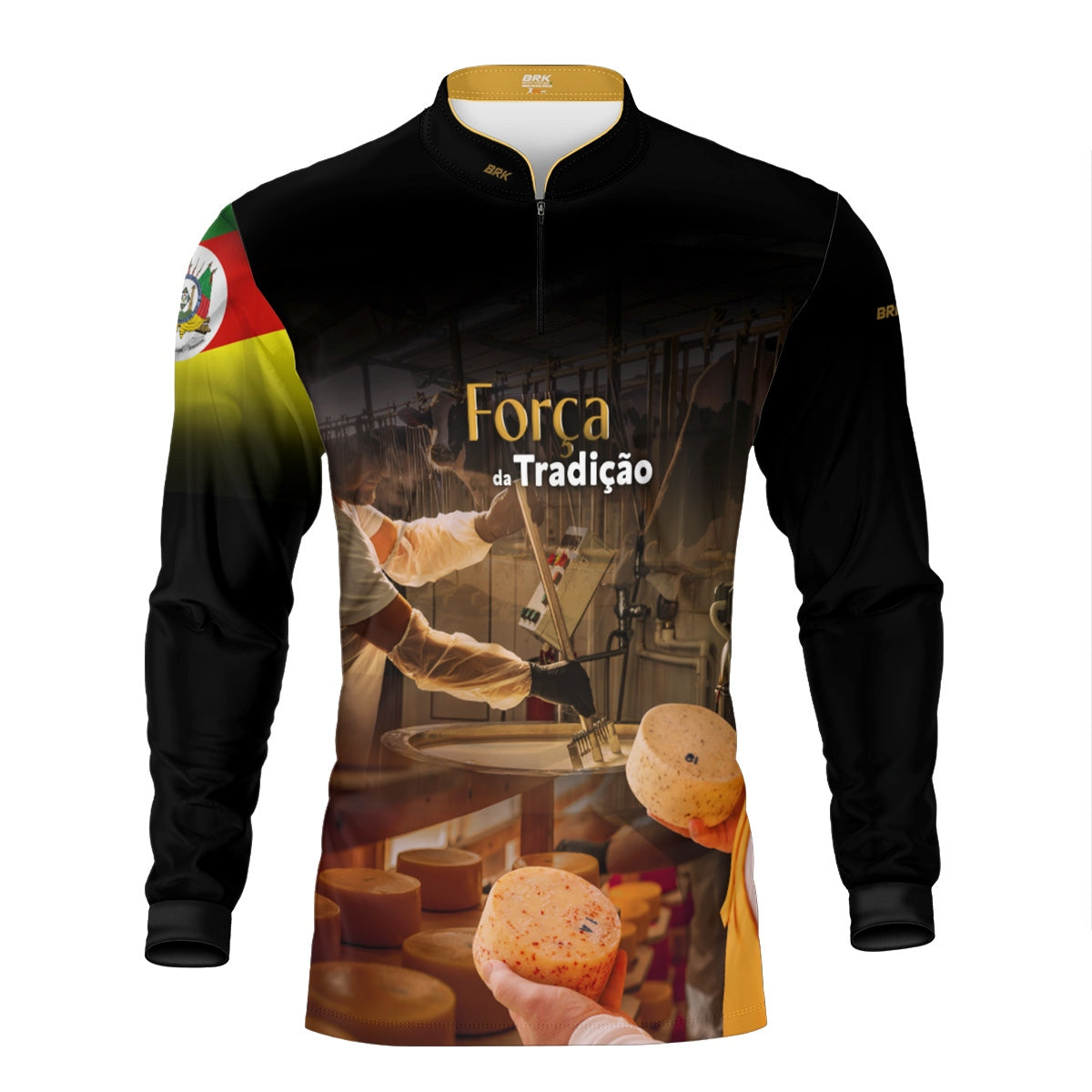 Camisa Agro Brk A Força da Tradição Produção de Queijo RS com Proteção UV50+ - Brk Agro