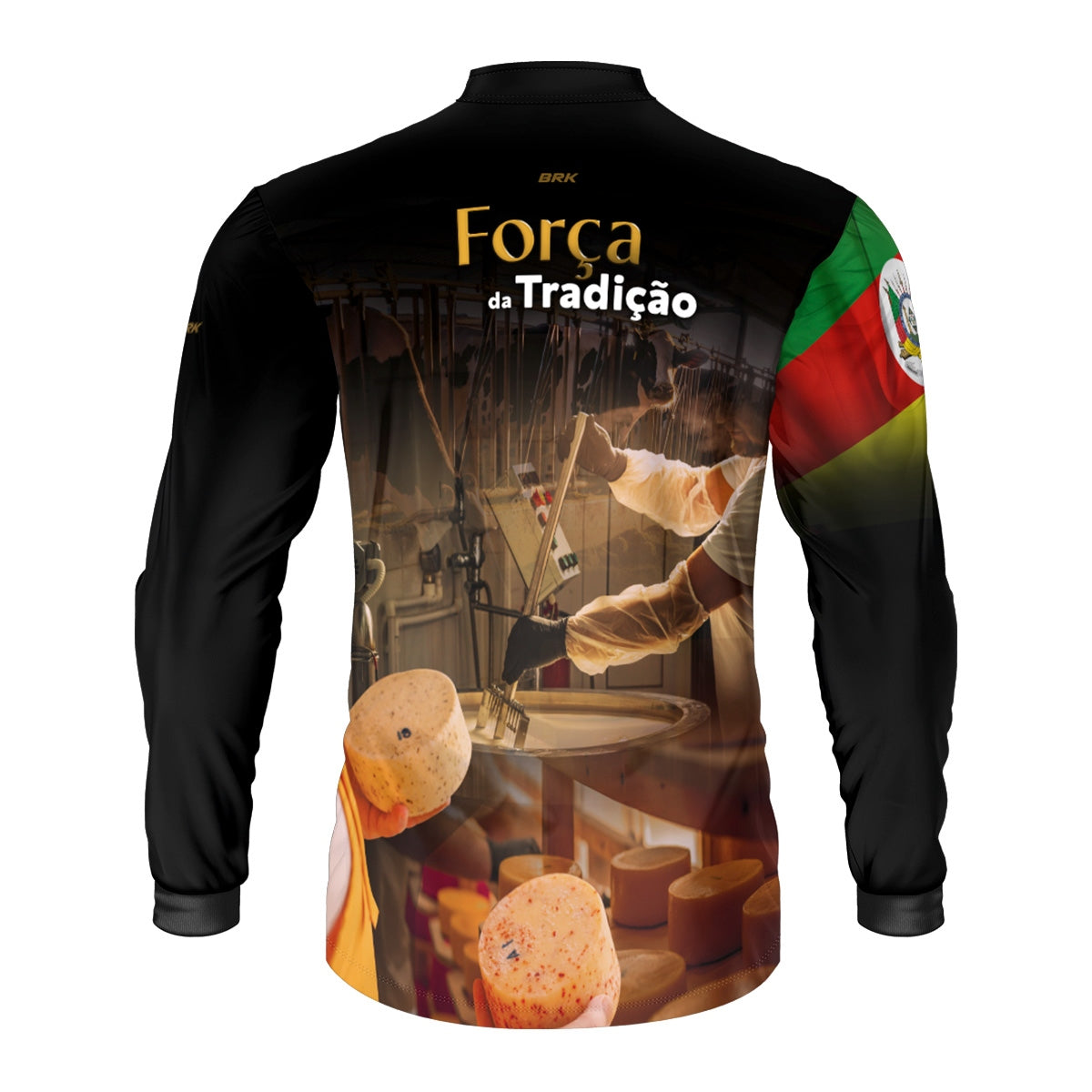 Camisa Agro Brk A Força da Tradição Produção de Queijo RS com Proteção UV50+ - Brk Agro
