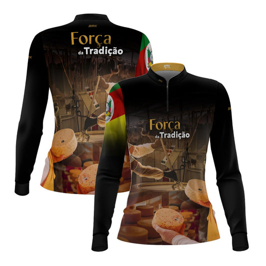 Camisa Agro Feminina Brk A Força da Tradição Produção de Queijo RS com Proteção UV50+ - Brk Agro