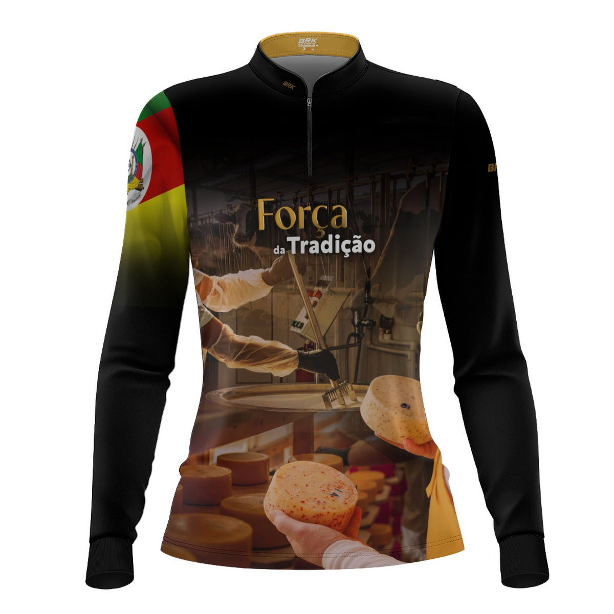 Camisa Agro Feminina Brk A Força da Tradição Produção de Queijo RS com Proteção UV50+ - Brk Agro